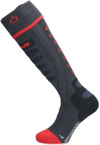 Lenz Heat Sock 5.1 Toe Cap Regular Fit - šedá/červená